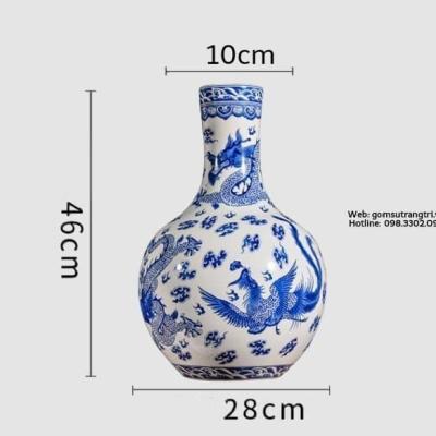 BÌNH VẼ TAY LONG PHƯỢNG VỜN MÂY